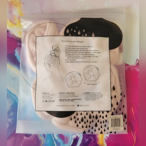 Kitsch Towel Scrunchies - set of 2 - Picture 2 of 3